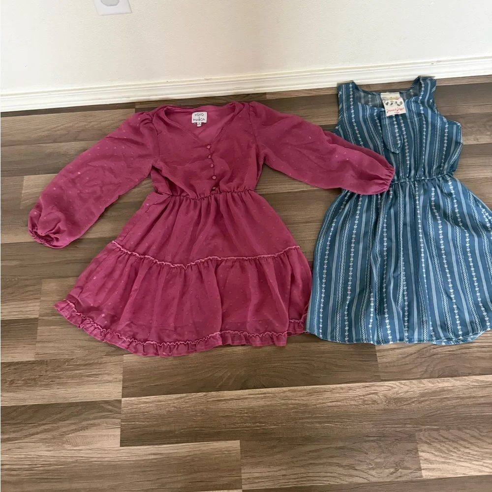 Stylish Pink and Blue Kids Dresses